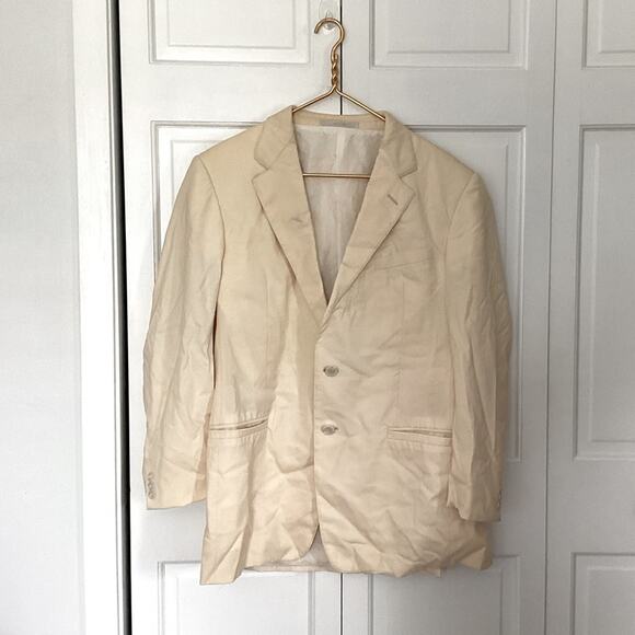 VTG Gianni Versace Blazer Ivory Mens Button Blazer Suit Jacket Size 50 | Flawed - Picture 3 of 10